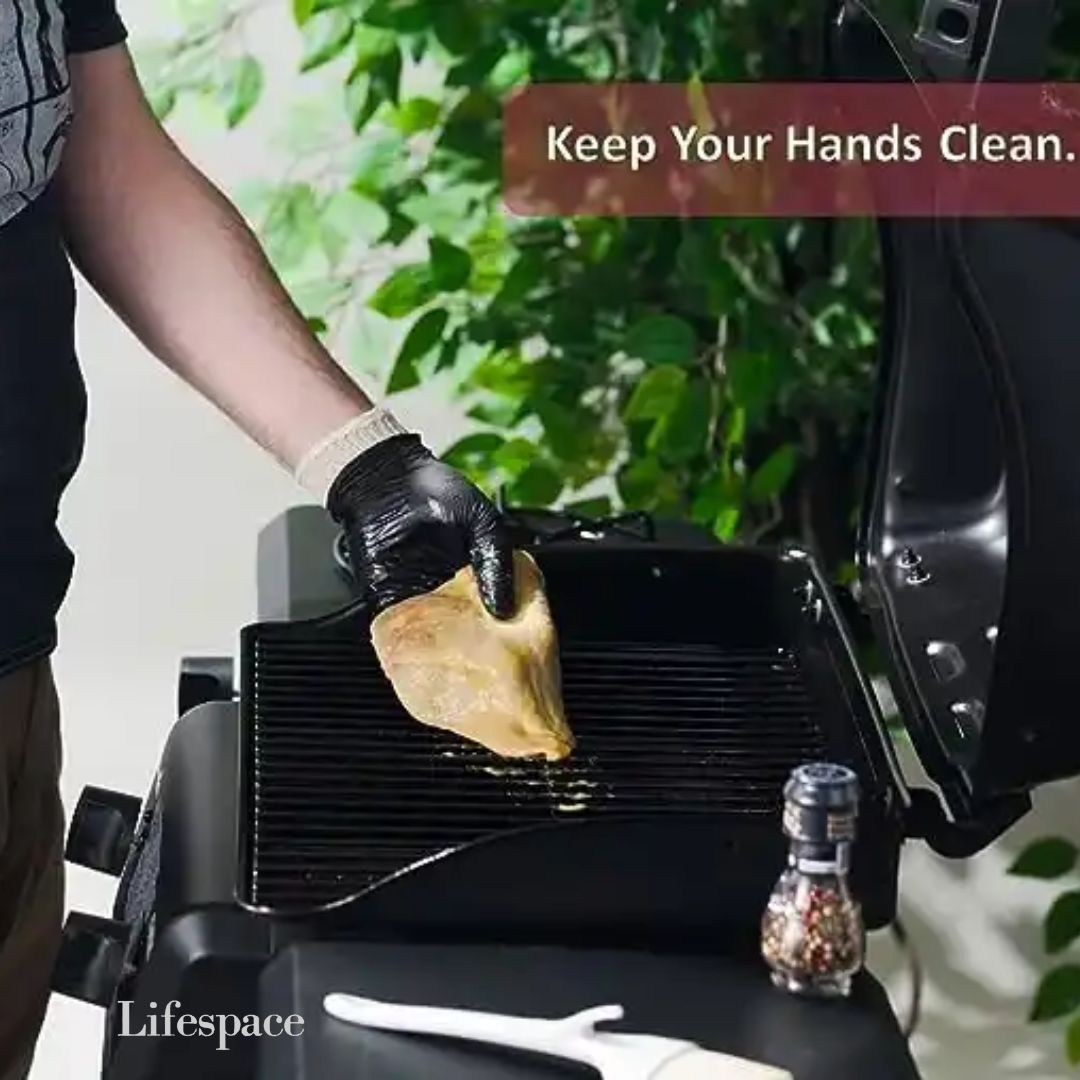 Lifespace Nitrile BBQ Disposable Gloves with Cotton Inner