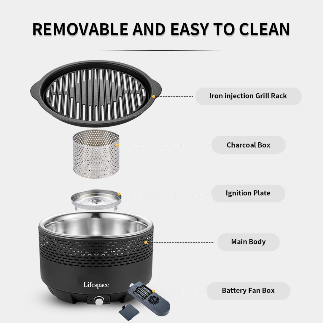 Lifespace Portable Charcoal Braai with FREE Dome Lid & Carry Bag - Lifespace