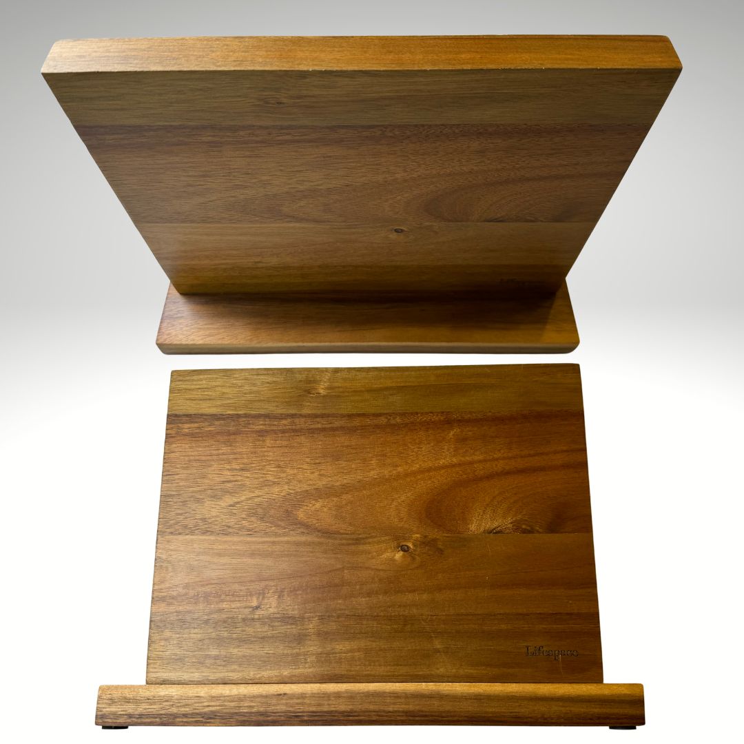 Lifespace Premium Counter Top Acacia Wood Magnetic Knife Holder
