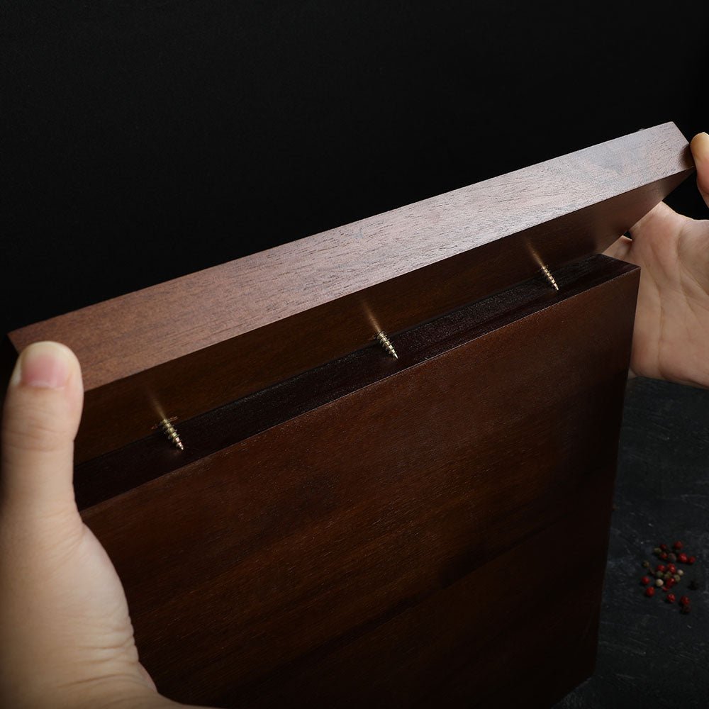 Lifespace Premium Counter Top Acacia Wood Magnetic Knife Holder