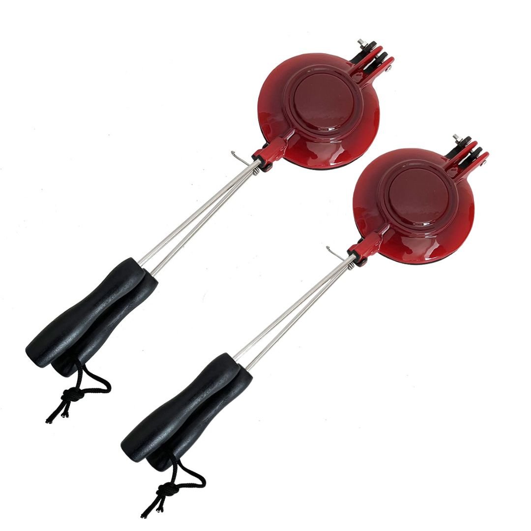 Lifespace Red Enamel Cast Iron Pie Sandwich (Jaffle) Irons - 2 pack