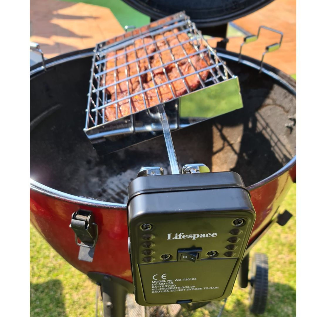 Lifespace Rotisserie Basket - Standard Flat Adjustable - Chrome - Lifespace