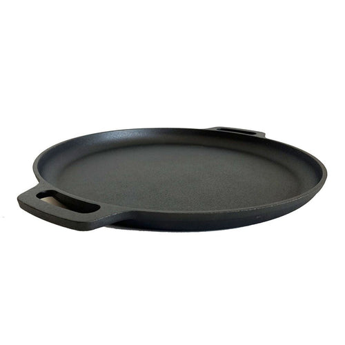 Lifespace Round Plancha Flat Cast Iron Grill Pan - 14"