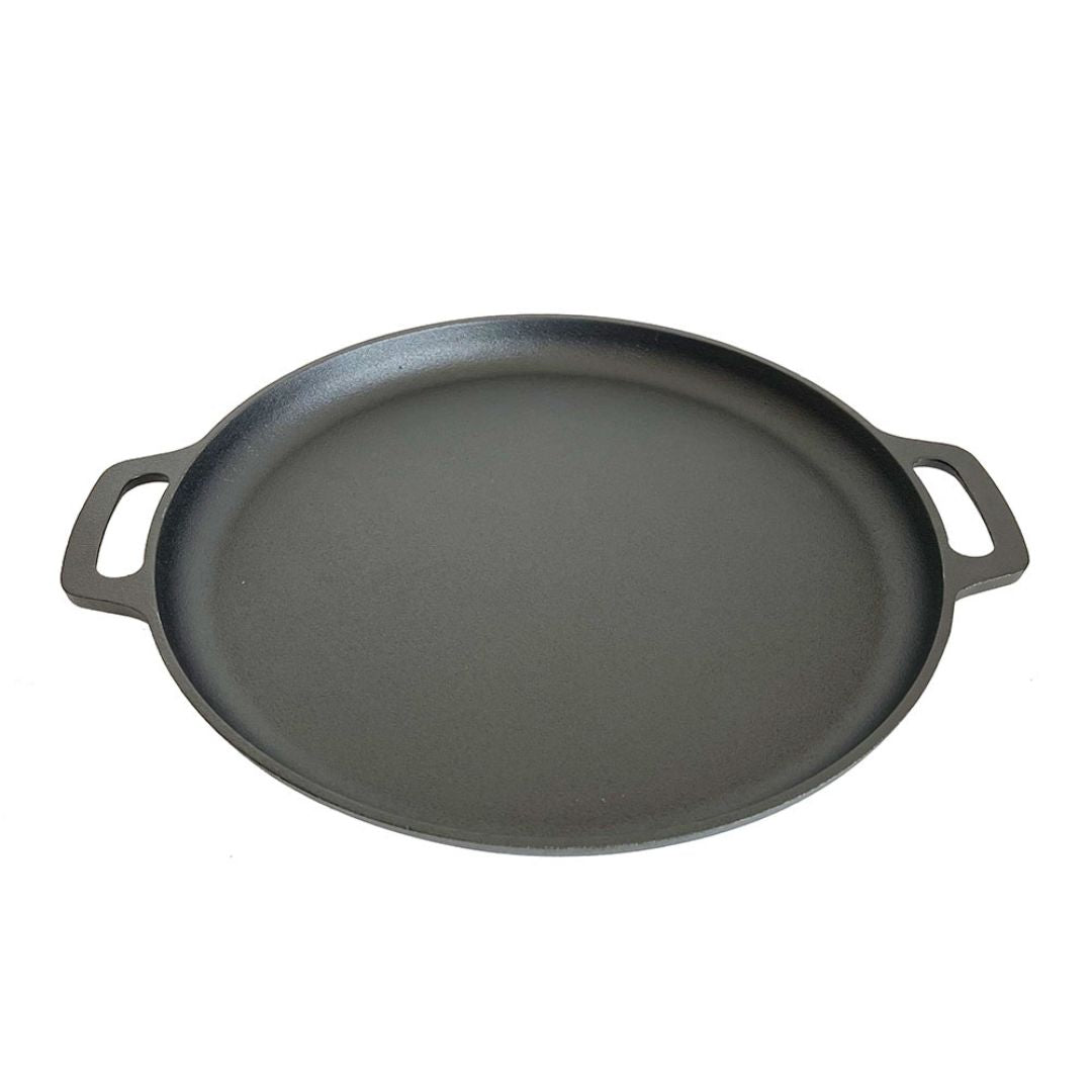 Lifespace Round Plancha Flat Cast Iron Grill Pan - 14"