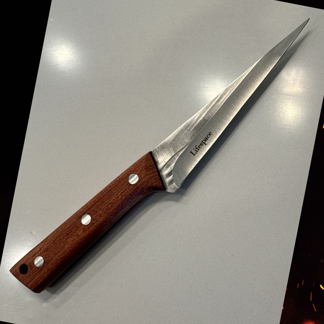 Lifespace 5.7" Texas Toothpick Pointed Cleaning Knife — Red Wood Handle, BBQ & Butcher