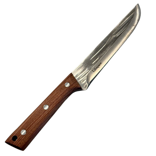Lifespace Texas Barbecue 6.7 Inch Broad-Blade Utility Knife with Red Wood Handle