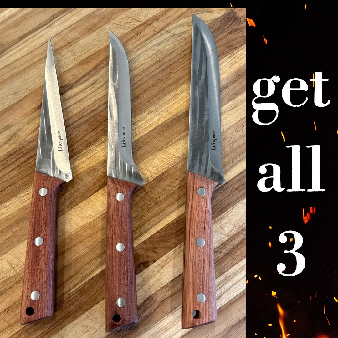 Lifespace Texas Barbecue 5.7 Inch Trimming/ Boning Knife with Red Wood Handle